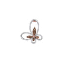 10k Rose Gold Women's Round Cognac-brown Diamond Butterfly Pendant - FREE Shipping (US/CA)-Gold & Diamond Pendants & Necklaces-JadeMoghul Inc.