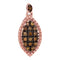 10k Rose Gold Women's Round Cognac-brown Diamond Oval Cluster Pendant - FREE Shipping (US/CA)-Gold & Diamond Pendants & Necklaces-JadeMoghul Inc.