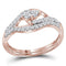 10k Rose Gold Women's Round Diamond 2-Stone Wedding Ring Set - FREE Shipping (US/CA)-Wedding Jewelry-5-JadeMoghul Inc.