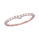 10k Rose Gold Women's Round Diamond Chevron Stackable Ring - FREE Shipping (US/CA)-Rings And Bands-5.5-JadeMoghul Inc.