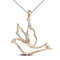 10k Rose Gold Women's Round Diamond Dove Pendant - FREE Shipping (US/CA)-Gold & Diamond Pendants & Necklaces-JadeMoghul Inc.