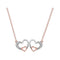 10k Rose Gold Women's Round Diamond Hearts Pendant - FREE Shipping (US/CA)-Gold & Diamond Pendants & Necklaces-JadeMoghul Inc.