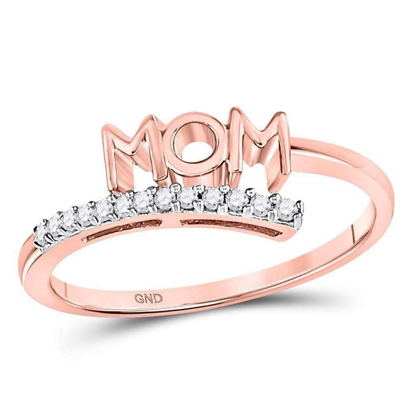 10k Rose Gold Women's Round Diamond Mom Bypass Ring-Gold & Diamond Rings-8-JadeMoghul Inc.