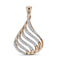10k Rose Gold Women's Round Diamond Strand Teardrop Pendant - FREE Shipping (US/CA)-Gold & Diamond Pendants & Necklaces-JadeMoghul Inc.
