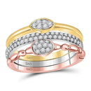 10k Tri-Tone Gold Women's Diamond 3-Piece Stackable Ring Set-Gold & Diamond Rings-JadeMoghul Inc.