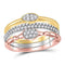 10k Tri-Tone Gold Women's Diamond 3-Piece Stackable Ring Set-Gold & Diamond Rings-JadeMoghul Inc.