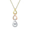 10k Tri-Tone Gold Women's Diamond Triple Teardrop Moving Twinkle Pendant-Gold & Diamond Pendants & Necklaces-JadeMoghul Inc.