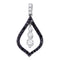 10k White Gold Black Enhanced Diamond Teardrop Pendant - FREE Shipping (US/CA)-Gold & Diamond Pendants & Necklaces-JadeMoghul Inc.