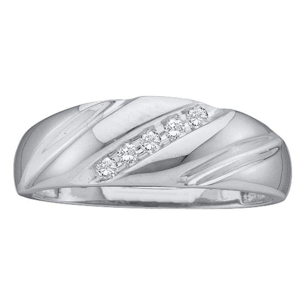 10k White Gold Channel-set Diamond Men's Anniversary Band - FREE Shipping (US/CA)-Gold & Diamond Wedding Jewelry-8-JadeMoghul Inc.