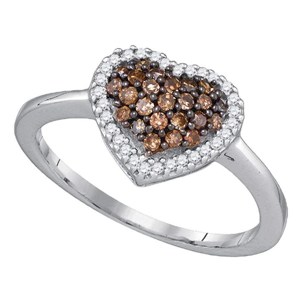 10k White Gold & Diamond Heart Love Ring - FREE Shipping (US/CA)-Gold & Diamond Heart Rings-5-JadeMoghul Inc.