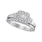 10k White Gold Diamond Solitaire Women's Square Halo Bridal Ring Set - FREE Shipping (US/CA)-Gold & Diamond Wedding Ring Sets-5-JadeMoghul Inc.