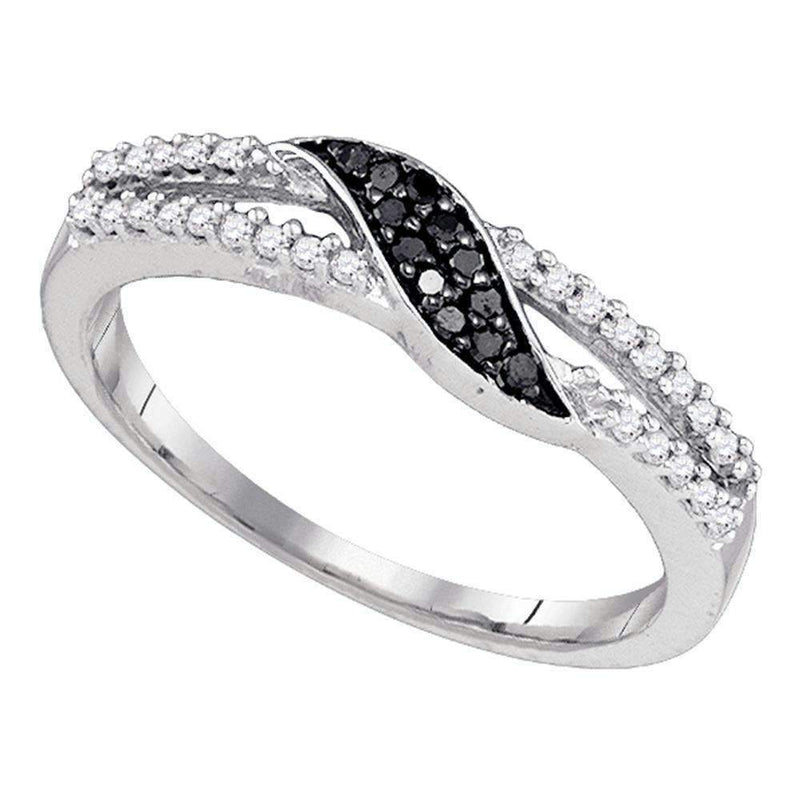 10k White Gold & Diamond Women's Band Ring - FREE Shipping (US/CA)-Gold & Diamond Bands-5-JadeMoghul Inc.