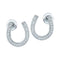 10k White Gold Diamond Women's Horseshoe Lucky Screwback Stud Earrings - FREE Shipping (US/CA)-Gold & Diamond Earrings-JadeMoghul Inc.