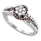 10k White Gold Enhanced Diamond Bridal Ring - FREE Shipping (US/CA)-Gold & Diamond Cluster Rings-8-JadeMoghul Inc.