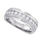 10k White Gold Men's Diamond Comfort-fit Anniversary Band - FREE Shipping (US/CA)-Gold & Diamond Wedding Jewelry-8-JadeMoghul Inc.