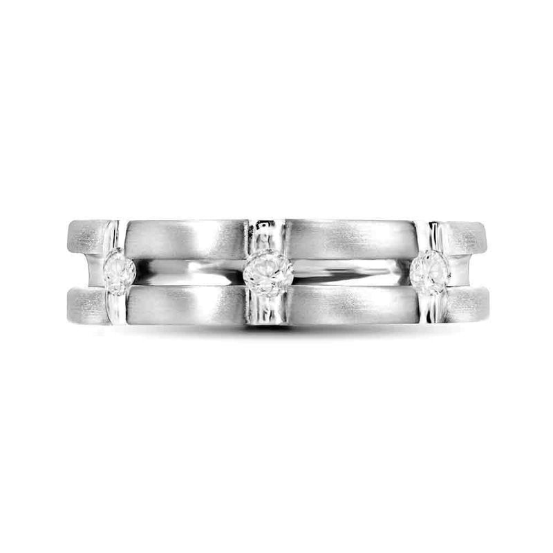 10k White Gold Men's Diamond Matte-finish Anniversary Band - FREE Shipping (US/CA)-Gold & Diamond Wedding Jewelry-8-JadeMoghul Inc.