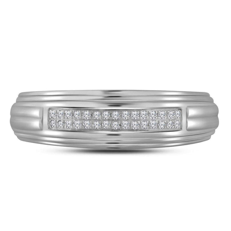 10k White Gold Men's Diamond Micropave Anniversary Band - FREE Shipping (US/CA)-Gold & Diamond Wedding Jewelry-9-JadeMoghul Inc.