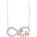 10k White Gold Pink 2-tone Women's Diamond Religious Infinity Necklace - FREE Shipping (US/CA)-Gold & Diamond Pendants & Necklaces-JadeMoghul Inc.