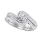 10k White Gold Princess Diamond Bridal Ring Set - FREE Shipping (US/CA)-Gold & Diamond Wedding Ring Sets-5-JadeMoghul Inc.