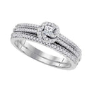 10k White Gold Princess Diamond Bridal Ring Set - FREE Shipping (US/CA)-Gold & Diamond Wedding Ring Sets-5-JadeMoghul Inc.