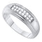 10k White Gold Round Diamond 2-row Men's Wedding Band - FREE Shipping (US/CA)-Gold & Diamond Wedding Jewelry-8-JadeMoghul Inc.