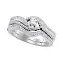 10k White Gold Round Diamond Engagement Ring Set - FREE Shipping (US/CA)-Gold & Diamond Wedding Ring Sets-5-JadeMoghul Inc.