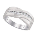 10k White Gold Round Diamond Men's Anniversary Band - FREE Shipping (US/CA)-Gold & Diamond Wedding Jewelry-8-JadeMoghul Inc.