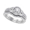 10k White Gold Round Diamond Wedding Ring Set - FREE Shipping (US/CA)-Gold & Diamond Wedding Ring Sets-5-JadeMoghul Inc.