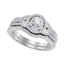 10k White Gold Round Diamond Wedding Ring Set - FREE Shipping (US/CA)-Gold & Diamond Wedding Ring Sets-5-JadeMoghul Inc.