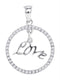 10k White Gold Round Diamond Women's Circular Captured Love Circle Pendant-Gold & Diamond Pendants & Necklaces-JadeMoghul Inc.