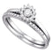 10k White Gold Round Diamond Women's Halo Bridal Ring Set - FREE Shipping (US/CA)-Gold & Diamond Wedding Ring Sets-5-JadeMoghul Inc.