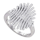 10k White Gold Round Pave-set Diamond Women's Luxury Cocktail Ring - FREE Shipping (US/CA)-Gold & Diamond Fashion Rings-5-JadeMoghul Inc.