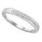 10k White Gold Round Pave-set Diamond Women's Simple Wedding Ring - FREE Shipping (US/CA)-Gold & Diamond Bands-5-JadeMoghul Inc.