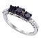 10k White Gold Women's Black 3-stone Diamond Bridal Ring - FREE Shipping (US/CA)-Gold & Diamond Engagement & Anniversary Rings-5-JadeMoghul Inc.