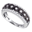 10k White Gold Women's Black Circular Diamond Ring - FREE Shipping (US/CA)-Gold & Diamond Bands-5-JadeMoghul Inc.