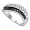 10k White Gold Women's Black Round Diamond Cocktail Ring - FREE Shipping (US/CA)-Gold & Diamond Bands-5-JadeMoghul Inc.