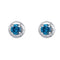 10k White Gold Women's Blue Round Diamond Solitaire Screwback Stud Earrings - FREE Shipping (US/CA)-Gold & Diamond Earrings-JadeMoghul Inc.