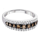 10k White Gold Women's Cognac-brown Diamond Ring - FREE Shipping (US/CA) Size 5-Gold & Diamond Bands-4-JadeMoghul Inc.