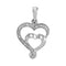 10k White Gold Women's Diamond-accent Double Heart Pendant - FREE Shipping (US/CA)-Gold & Diamond Pendants & Necklaces-JadeMoghul Inc.