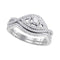 10k White Gold Women's Diamond Bridal or Engagement Ring Band Set 1/2 Cttw-Gold & Diamond Wedding Jewelry-JadeMoghul Inc.