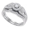 10k White Gold Women's Diamond Halo Bridal or Engagement Ring Band Set 1/3 Cttw-Gold & Diamond Wedding Jewelry-JadeMoghul Inc.