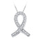 10k White Gold Women's Diamond Remembrance Pendant - FREE Shipping (US/CA)-Gold & Diamond Pendants & Necklaces-JadeMoghul Inc.