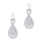 10k White Gold Women's Diamond Teardrop Dangle Screwback Earrings - FREE Shipping (US/CA)-Gold & Diamond Earrings-JadeMoghul Inc.