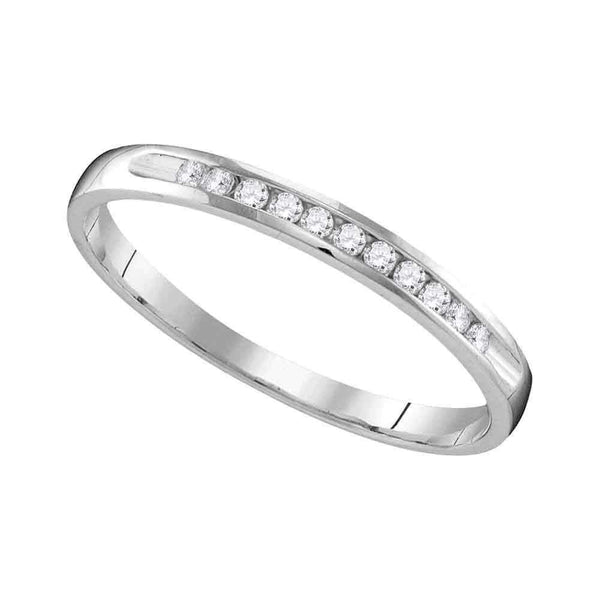 10k White Gold Women's Round Diamond Bridal Ring - FREE Shipping (US/CA)-Gold & Diamond Wedding Jewelry-6.5-JadeMoghul Inc.