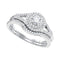 10k White Gold Women's Round Diamond Concentric Halo Wedding Ring Set - FREE Shipping (US/CA)-Gold & Diamond Wedding Ring Sets-5-JadeMoghul Inc.