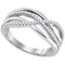 10k White Gold Women's Round Diamond Crossover Ring - FREE Shipping (US/CA)-Gold & Diamond Bands-5.5-JadeMoghul Inc.