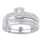 10k White Gold Women's Round Diamond Engagement Ring Set - FREE Shipping (US/CA)-Gold & Diamond Wedding Ring Sets-6-JadeMoghul Inc.