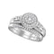 10k White Gold Women's Round Diamond Halo Wedding Ring Set - FREE Shipping (US/CA)-Gold & Diamond Wedding Ring Sets-5-JadeMoghul Inc.