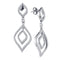 10k White Gold Women's Round Diamond Screwback Stud Dangle Oval Earrings - FREE Shipping (US/CA)-Gold & Diamond Earrings-JadeMoghul Inc.