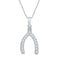 10k White Gold Women's Round Diamond Wishbone Pendant - FREE Shipping (US/CA)-Gold & Diamond Pendants & Necklaces-JadeMoghul Inc.